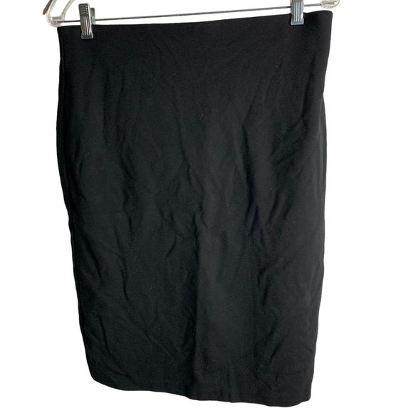 Philosophy Stretch Knit Pencil Skirt 12 Black Elastic Waist Zipper Knee Length - Picture 1 of 4